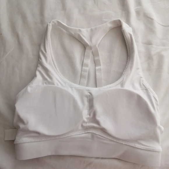 Zyia White Strappy Polka Adjustable Racerback Cut Out White Sports Bra Small - Picture 10 of 15